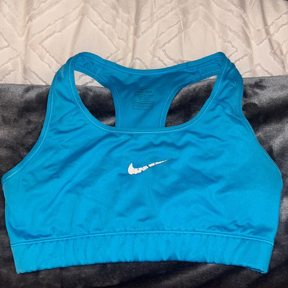 Blue nike sports bra